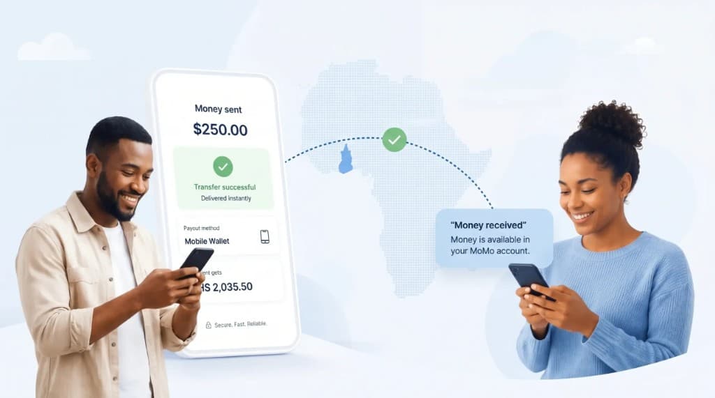 People sending and receiving money instantly with WazzoPay mobile wallet